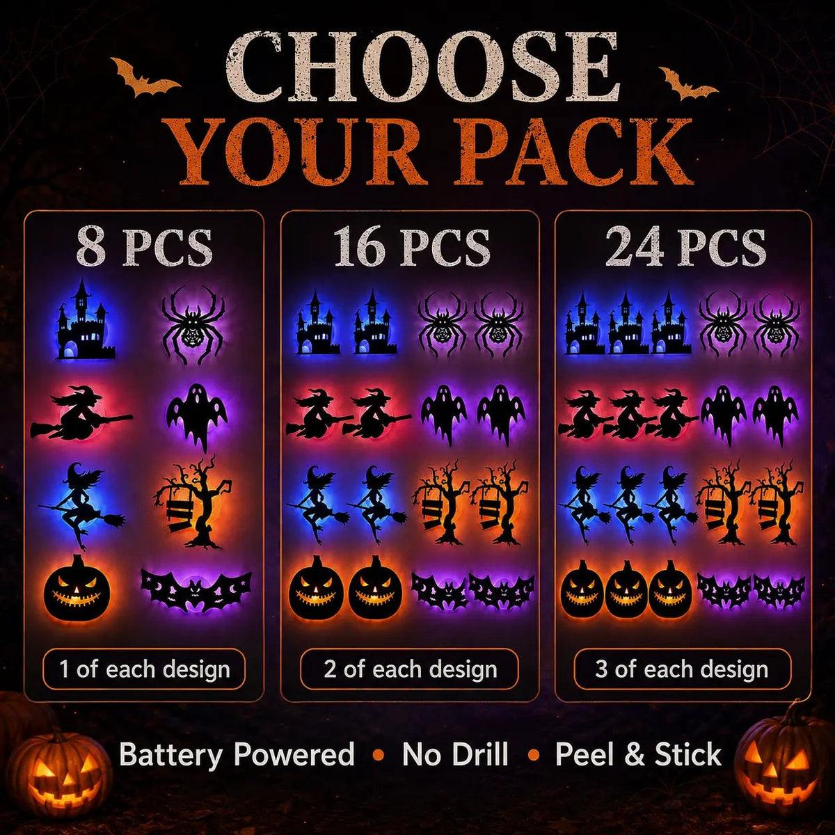 🎃 Halloween LED Silhouette Wall Light Stickers 🎃-2