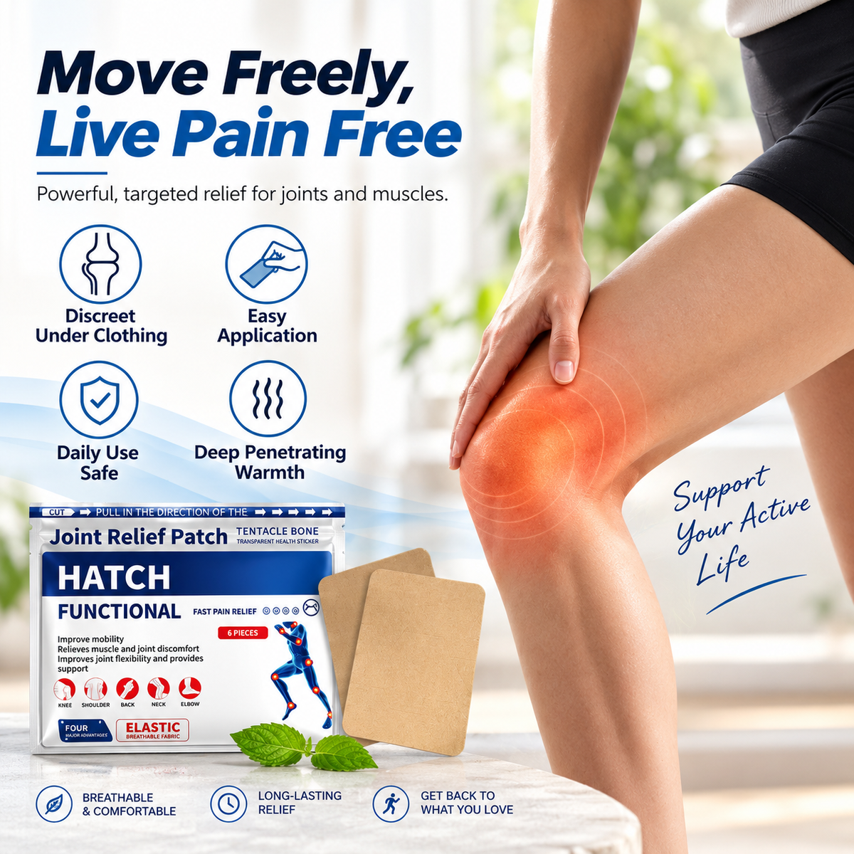Deep Joint Relief Patch – Soothe Stiff, Aching Knees, Back & Shoulders