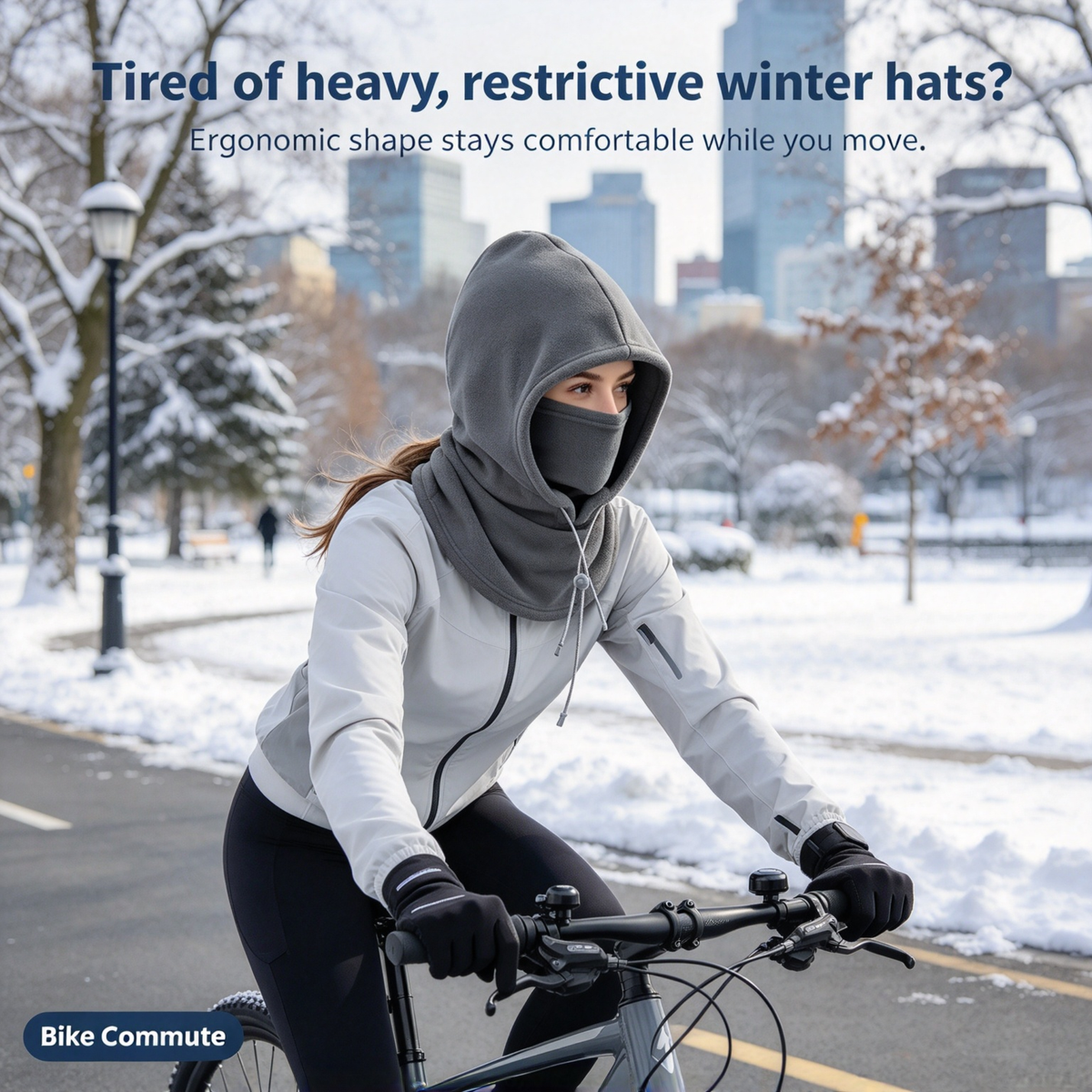 2-piece integrated flannel warm face mask and hat, windproof and warm for outdoor cycling, autumn and winter style, warm hat with neck visor.