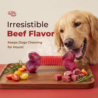 🐶Indestructible Dog Chew Toy for Aggressive Chewers Beef Flavor