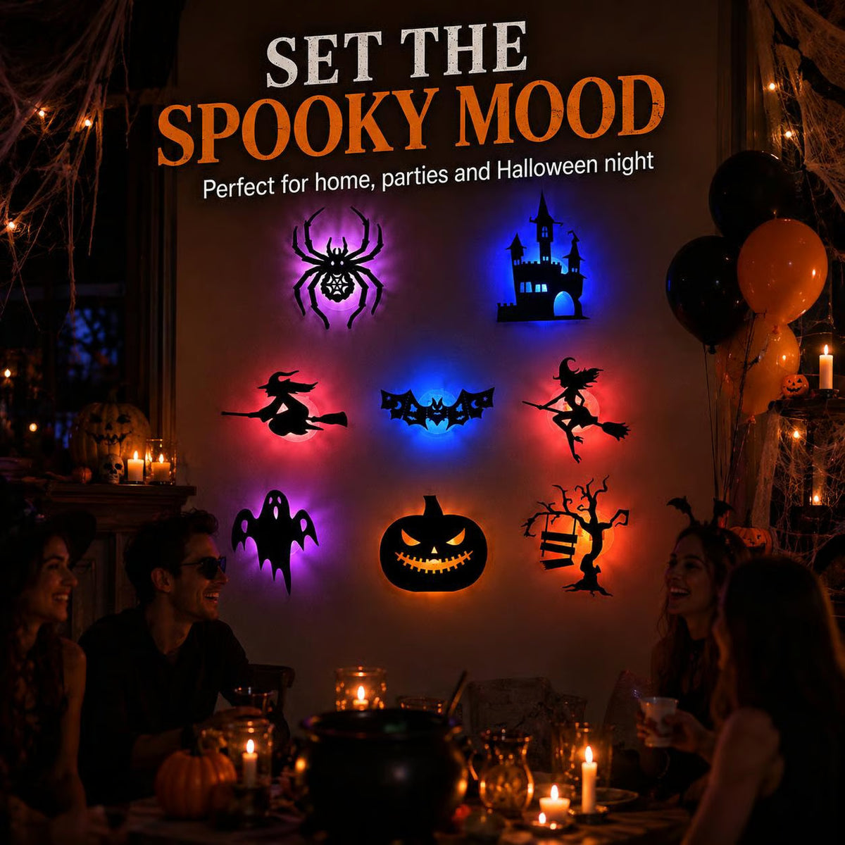 🎃 Halloween LED Silhouette Wall Light Stickers 🎃-2