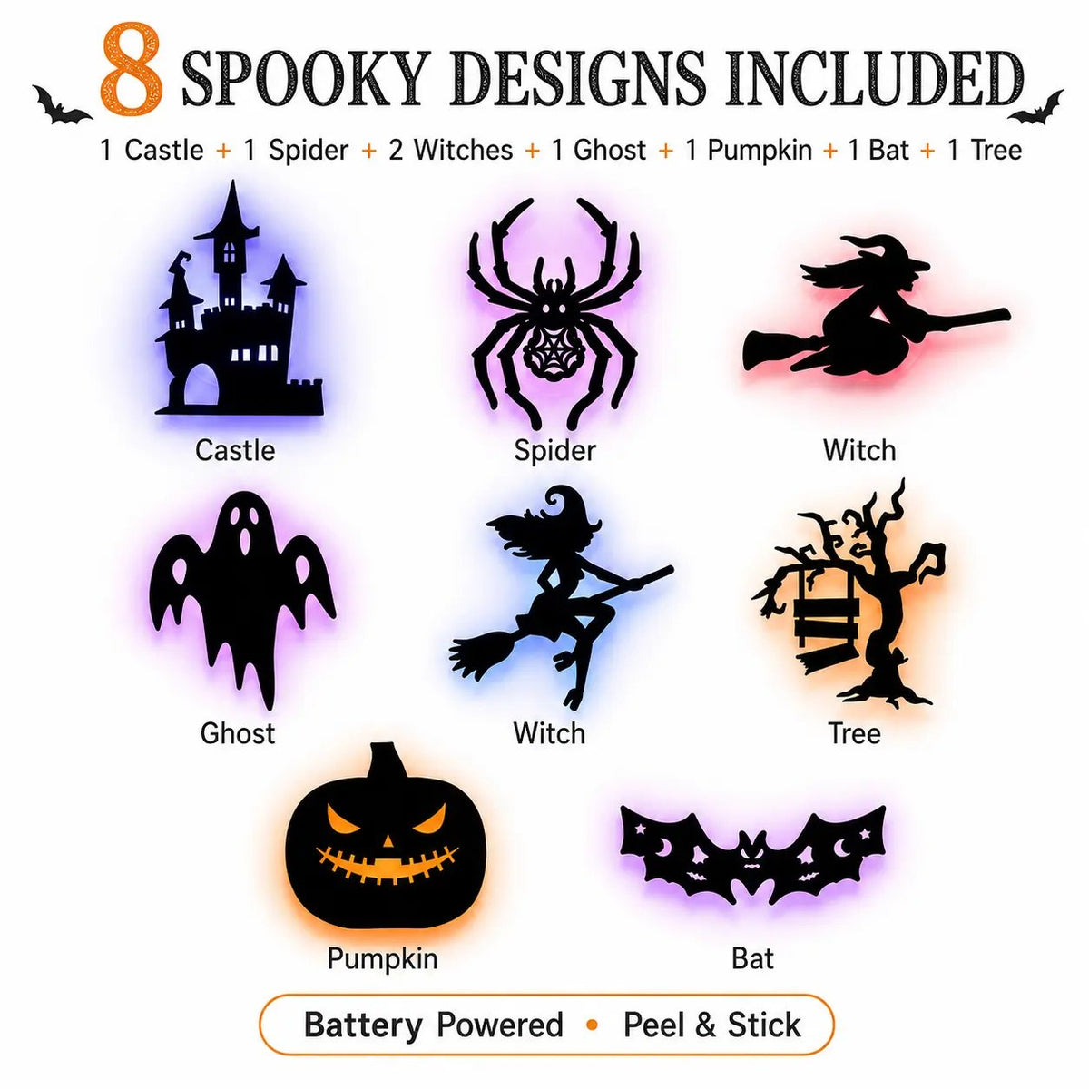 🎃 Halloween LED Silhouette Wall Light Stickers 🎃-2