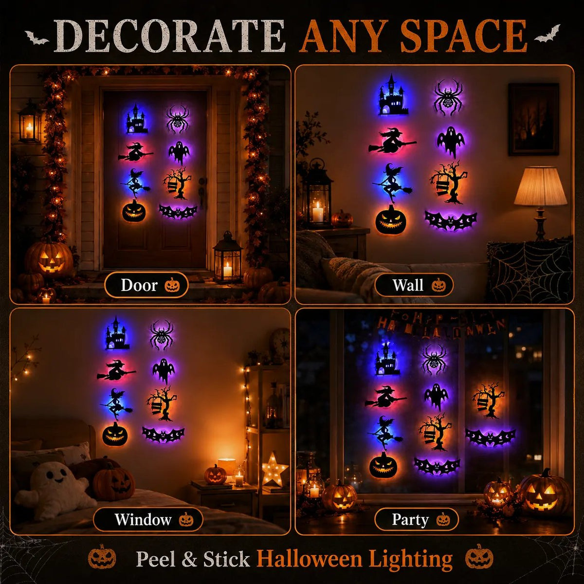 🎃 Halloween LED Silhouette Wall Light Stickers 🎃-2