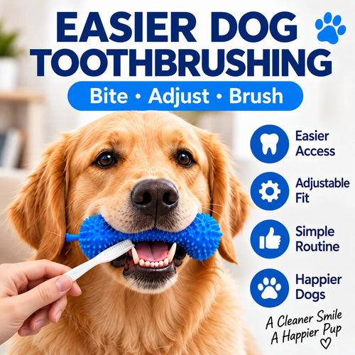 🐶Dog Brushing Aid Chew Support – Easy & Safe Teeth Cleaning Without the Struggle!