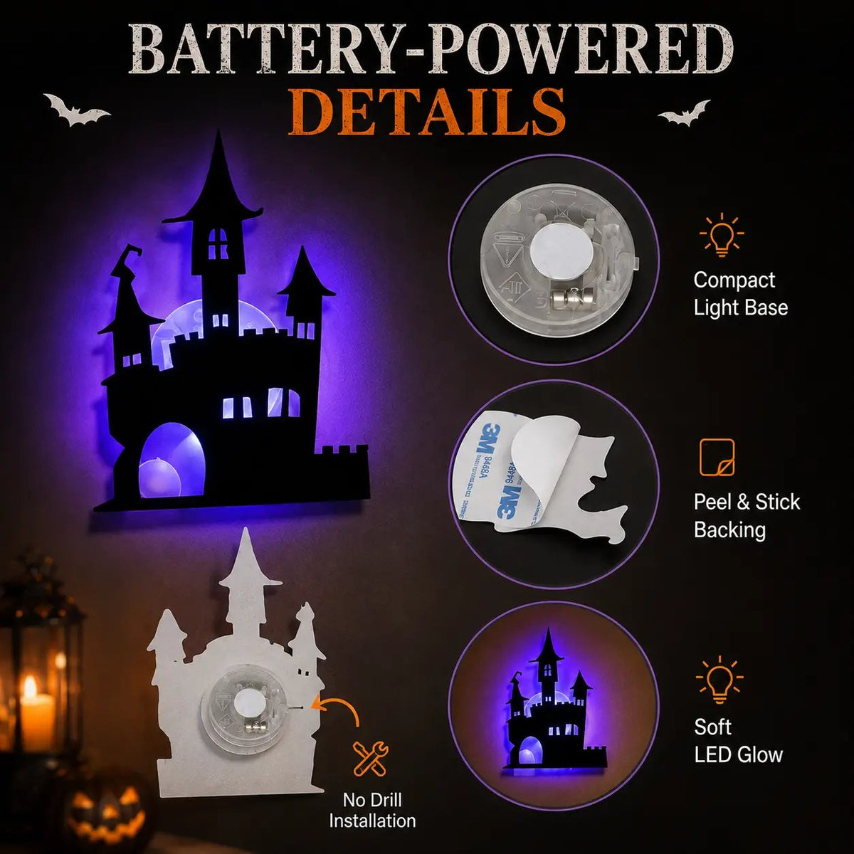 🎃 Halloween LED Silhouette Wall Light Stickers 🎃-2
