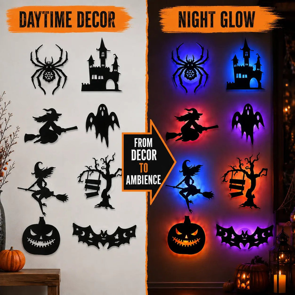 🎃 Halloween LED Silhouette Wall Light Stickers 🎃-2